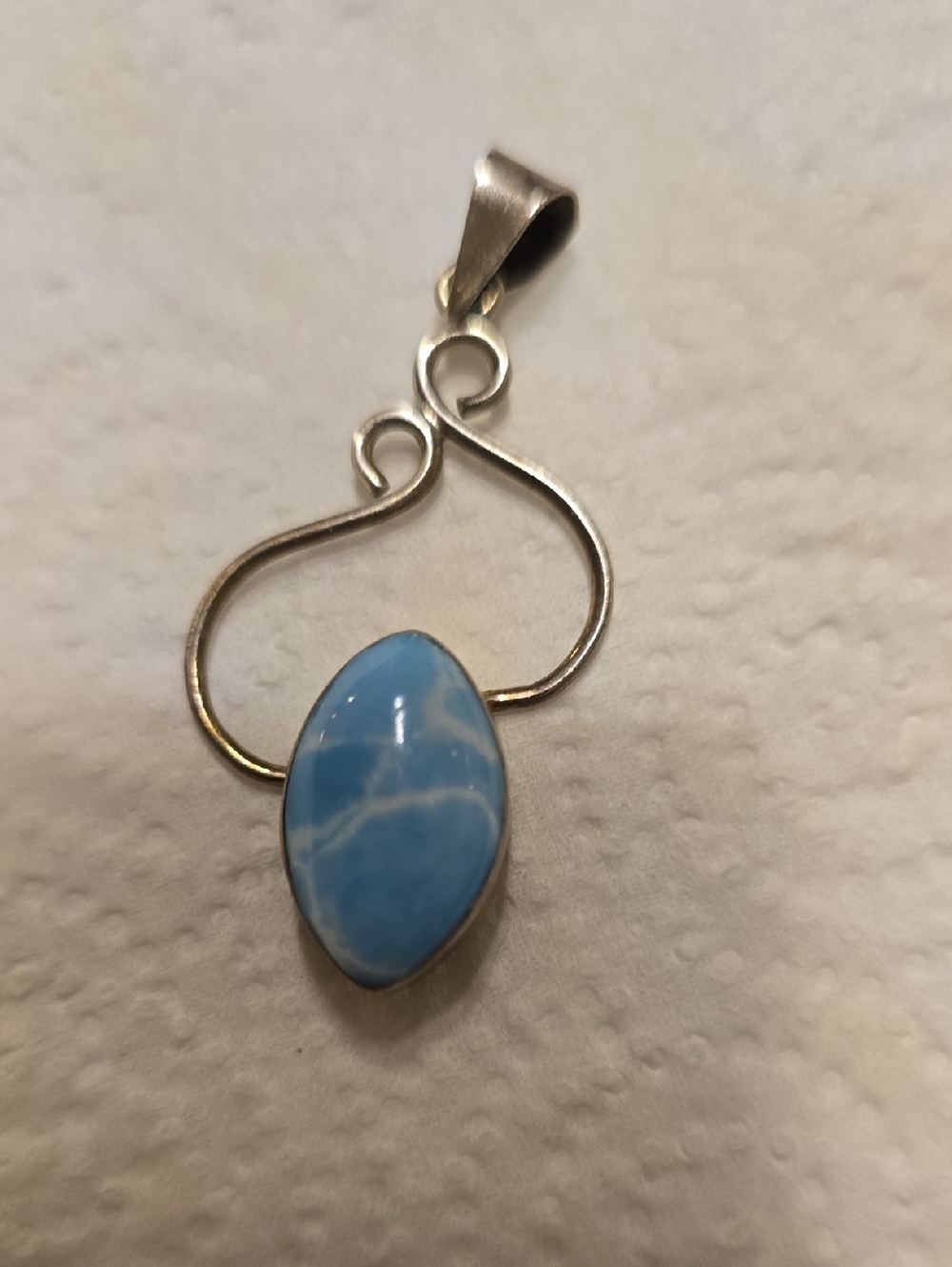 LARIMAR GEMSTONE Sterling Silver  Necklace - Elegant Women’s Jewelry